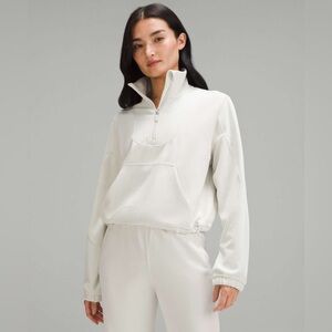 Lululemon Brushed Softstreme Ribbed
Half Zip in Bone